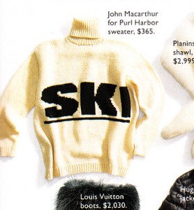 12ply "SKI" sweater Vogue Magazine